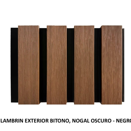 Lambrín Exterior Bitono – Nogal Oscuro / Negro