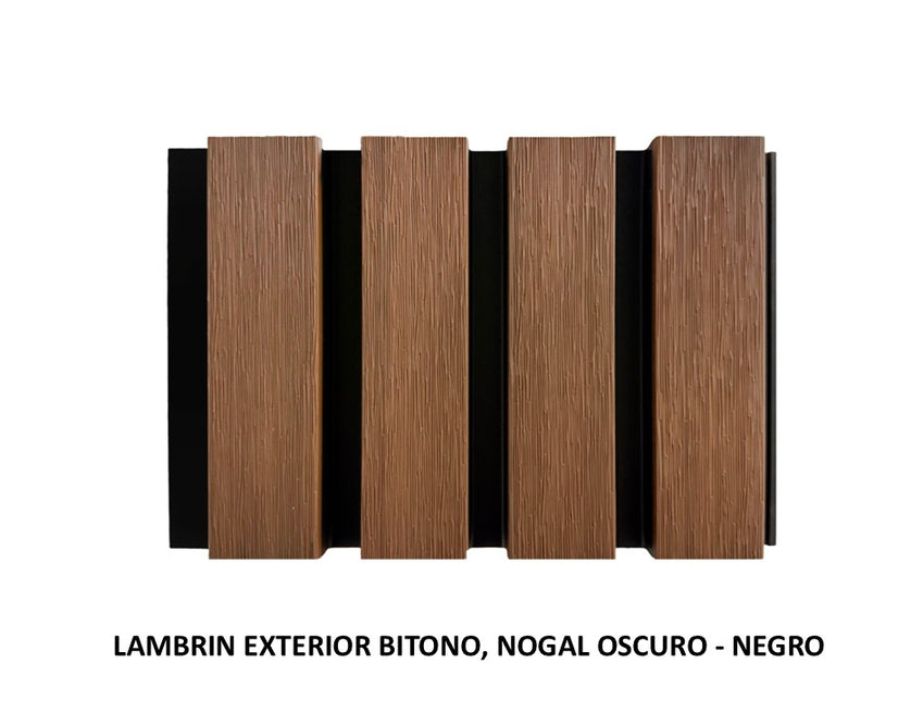 Lambrín Exterior Bitono – Nogal Oscuro / Negro