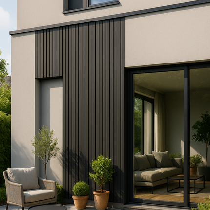 Lambrín Exterior Bitono – Negro Cepillado / Negro