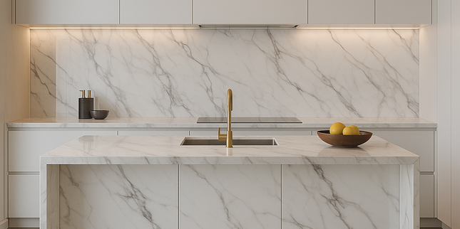 Mármol Sintetizado PVC - Carrara 6002
