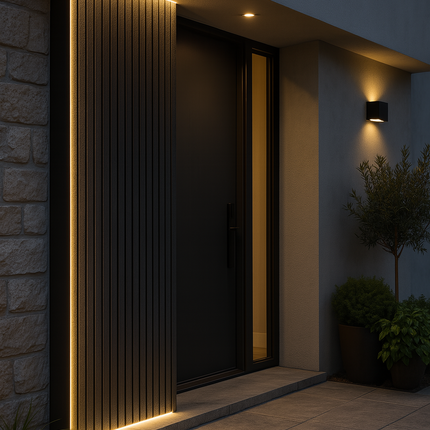 Lambrín Exterior Bitono – Negro Cepillado / Negro
