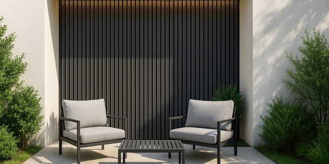Lambrín Exterior Bitono – Negro Cepillado / Negro