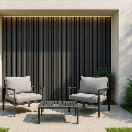 Lambrín Exterior Bitono – Negro Cepillado / Negro