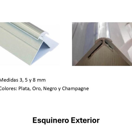 Esquinero Exterior para Placas PVC.
