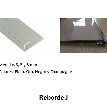 Reborde J para Placas PVC